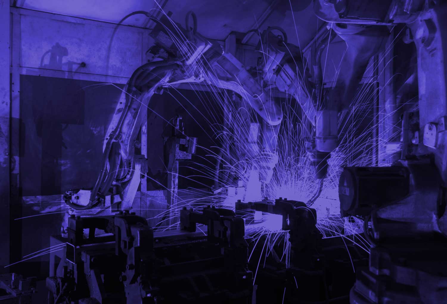 Robotic arms in factory